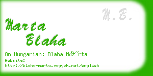 marta blaha business card